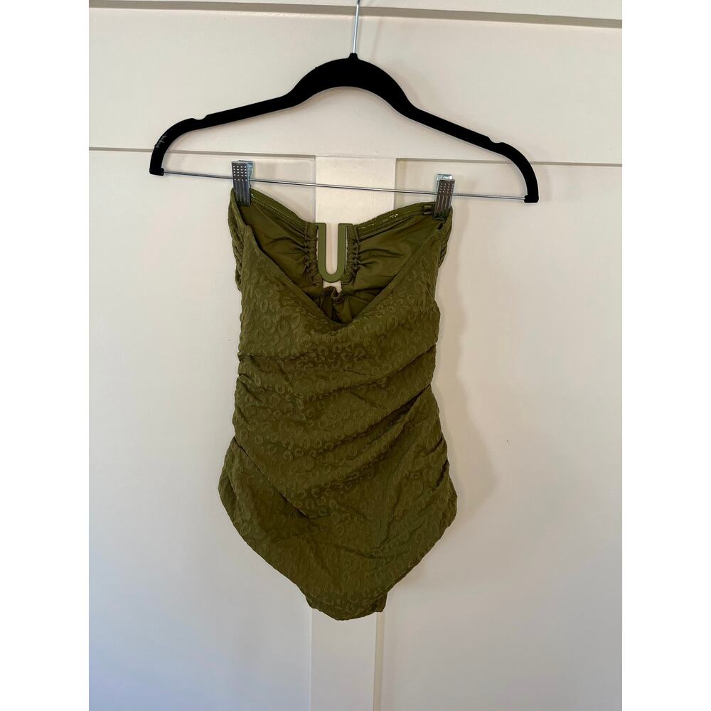 Zimmermann—Olive Green One Piece Swimsuit US 0-4 Strapless - Picture 3 of 4